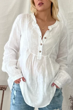 Bypias Candy Linen Shirt white